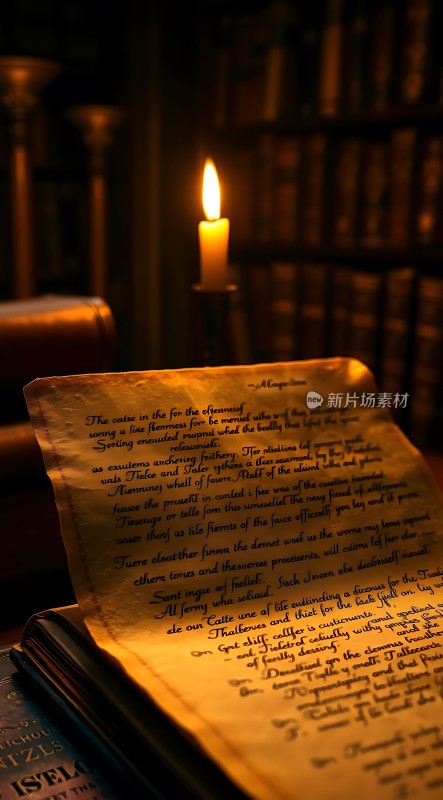 烛光下的古老文献