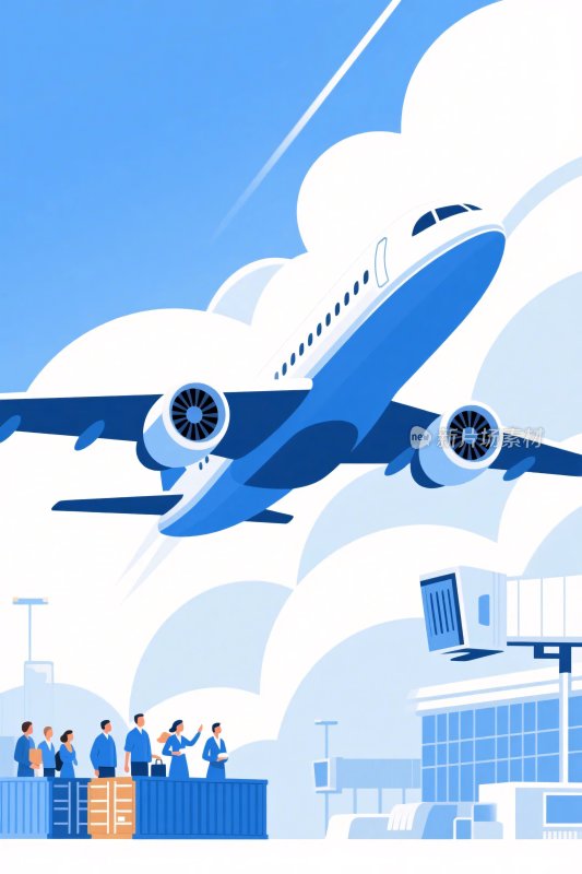 航空机场插画场景