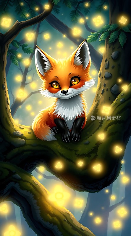 萤光森林中的小狐狸