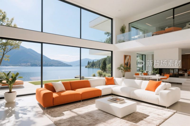 现代豪宅客厅全景