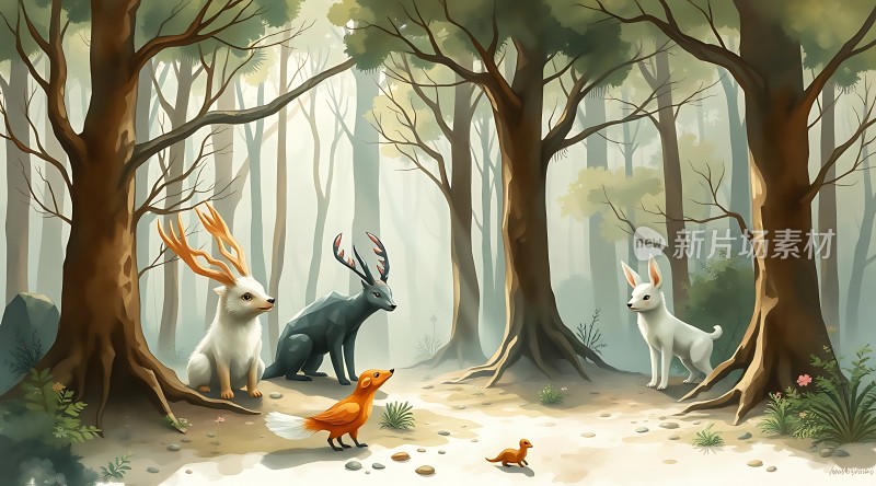 森林里的动物聚会