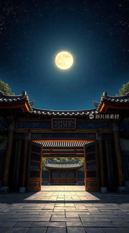 古寺夜月