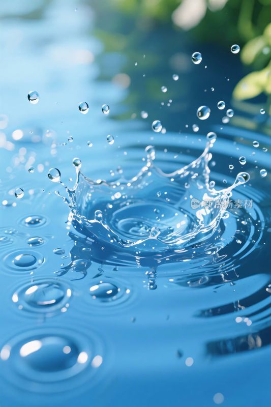 水滴入水溅起美丽水花