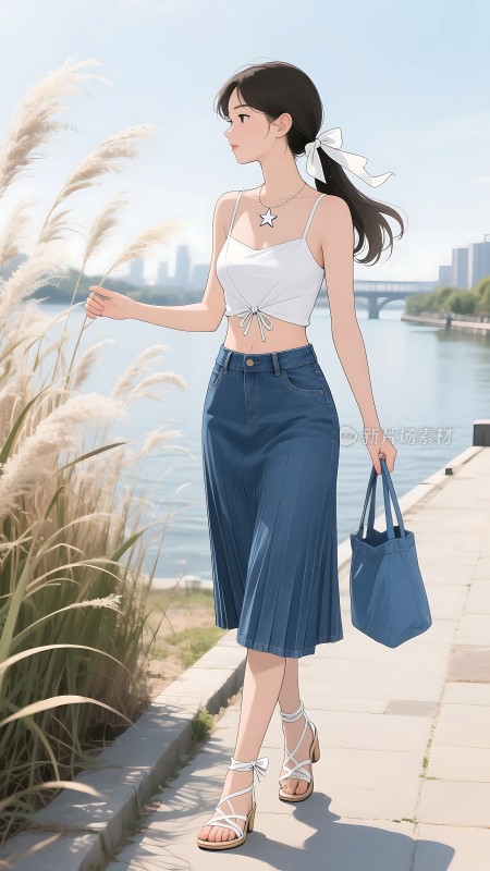 夏日微风下的优雅女神