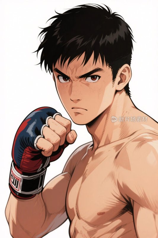 拳击动漫人物插画