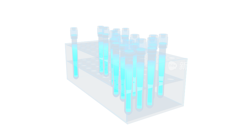 试管实验室器材 试验仪器科幻透明网格线框