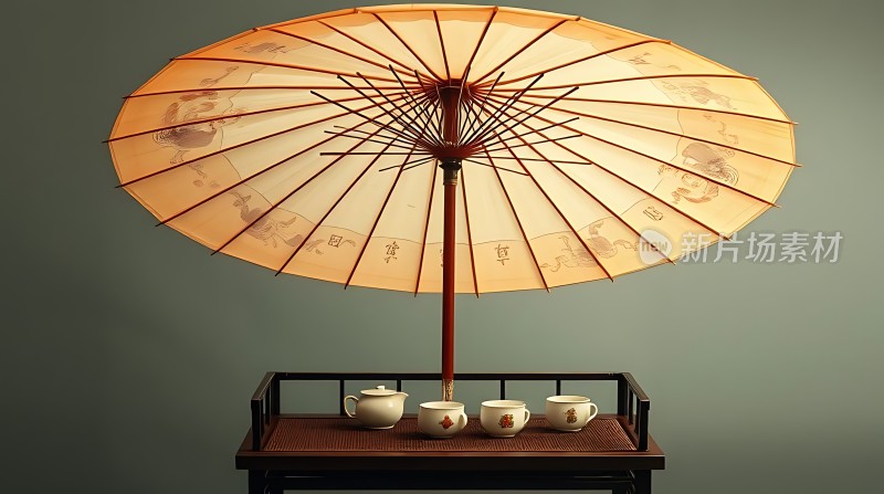油纸伞下的茶道雅集