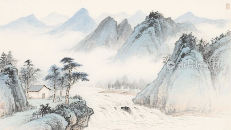 水墨山水风景图