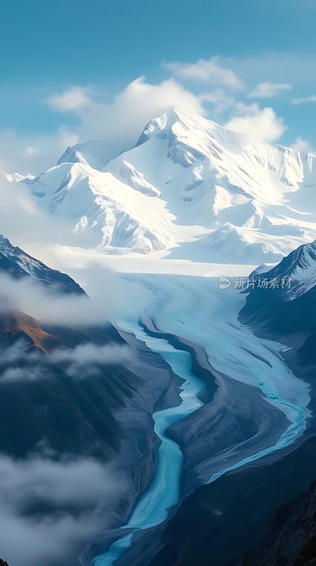 冰川之巅雪峰巍峨