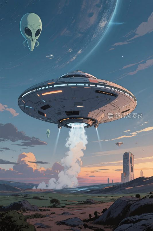 外星飞碟科幻场景