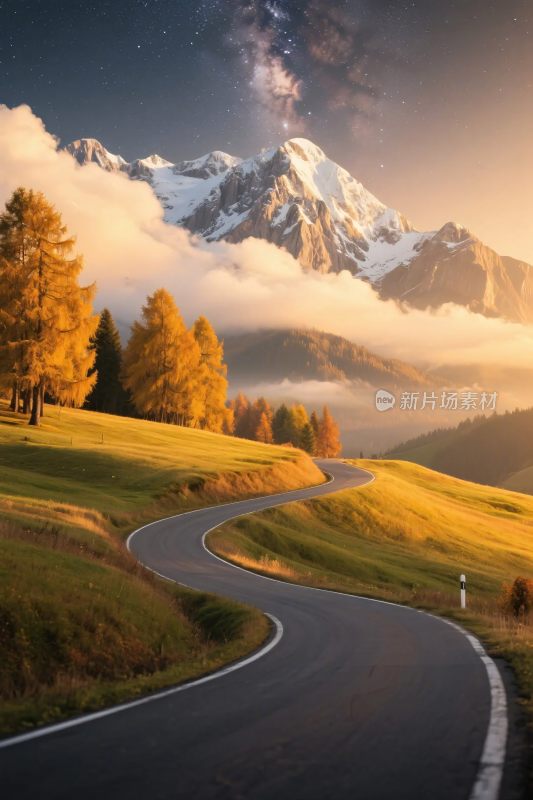 山间蜿蜒公路风景