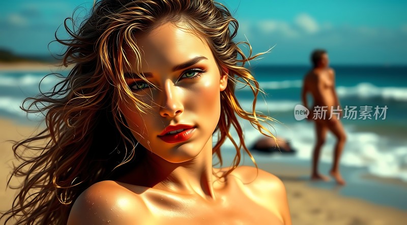 阳光下的海滩风情