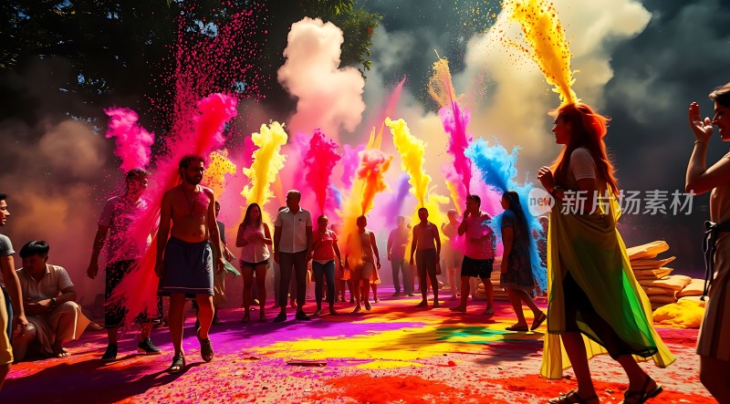 彩色粉末节欢乐与色彩交织的庆典