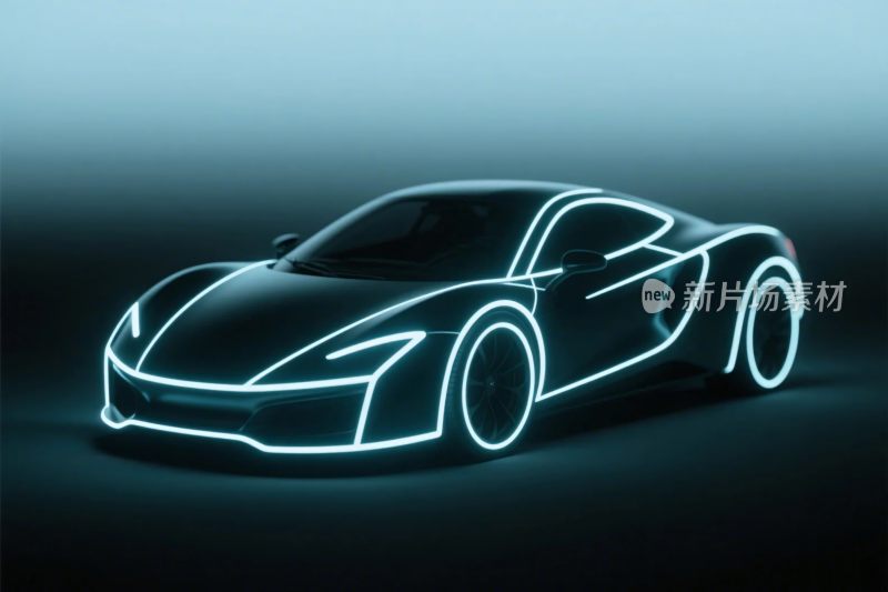 霓虹灯跑车插画