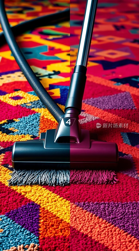 吸尘器清洁彩色地毯