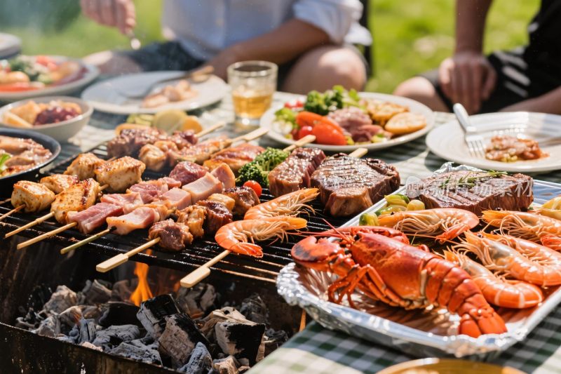 户外烧烤美食聚会