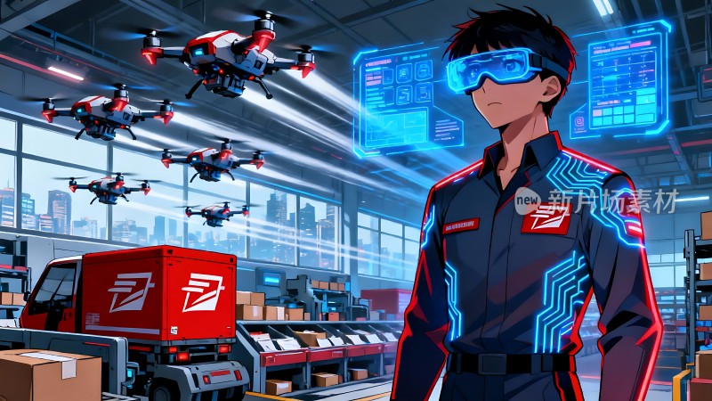 未来科技物流中心无人机与智能运输系统