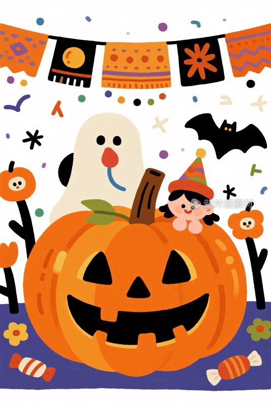万圣节卡通插画