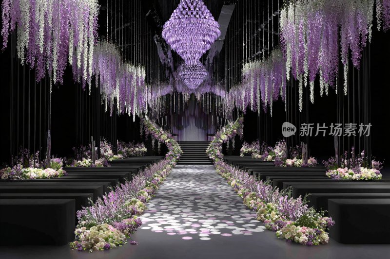 紫色梦幻婚礼场景布置
