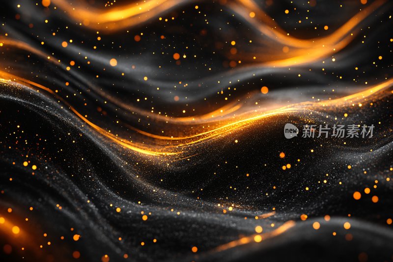 黑金流动粒子背景图