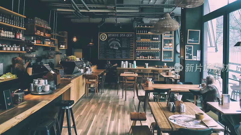 现代咖啡店温馨氛围