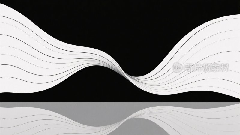 黑白波浪线条抽象图案