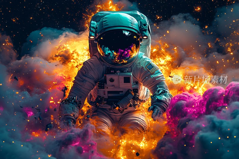 科幻风格的宇航员插画