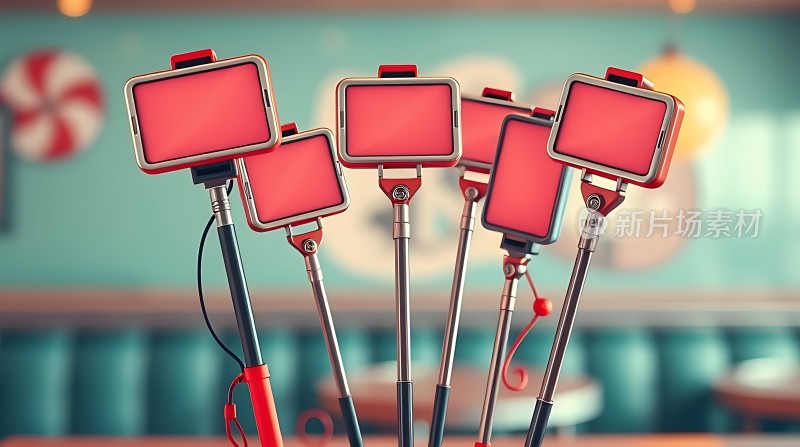 自拍杆大集合记录美好时刻！