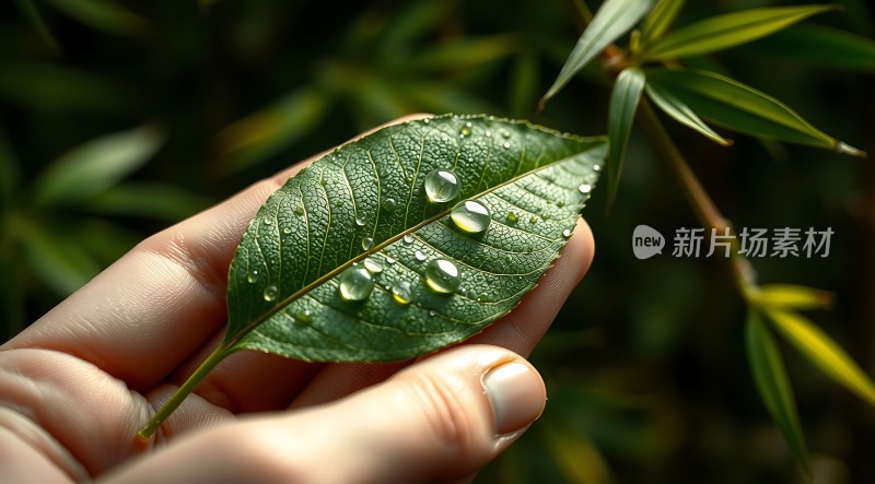 晨露轻抚绿叶间