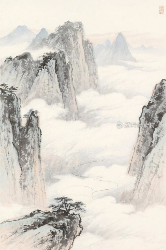 山水水墨国画山水