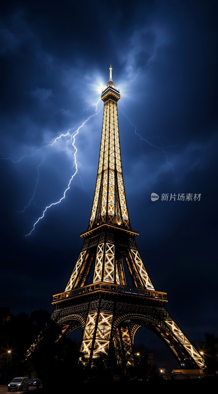 巴黎铁塔闪电之夜