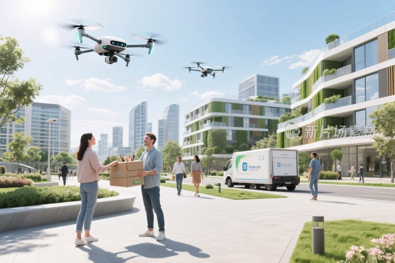 无人机配送城市场景