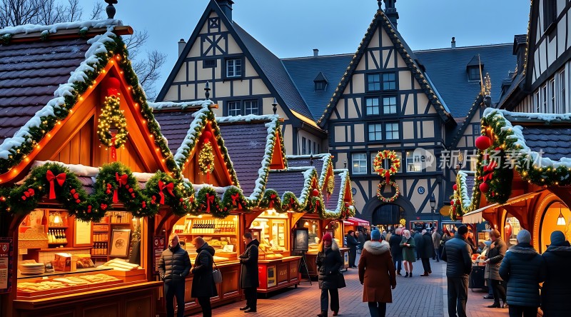 圣诞集市上的温馨夜晚