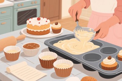 烘焙甜点插画场景 烘焙甜点插画场景