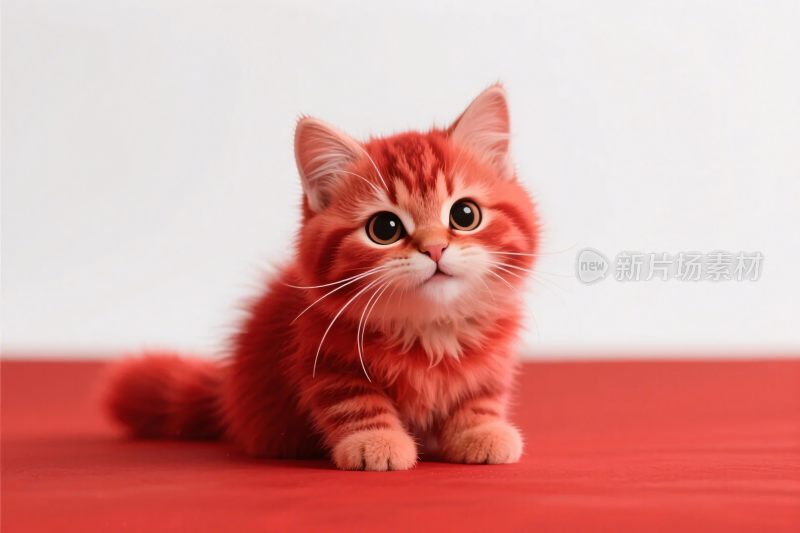 红色小猫萌宠图