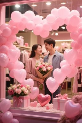 浪漫情侣气球场景 浪漫情侣气球场景