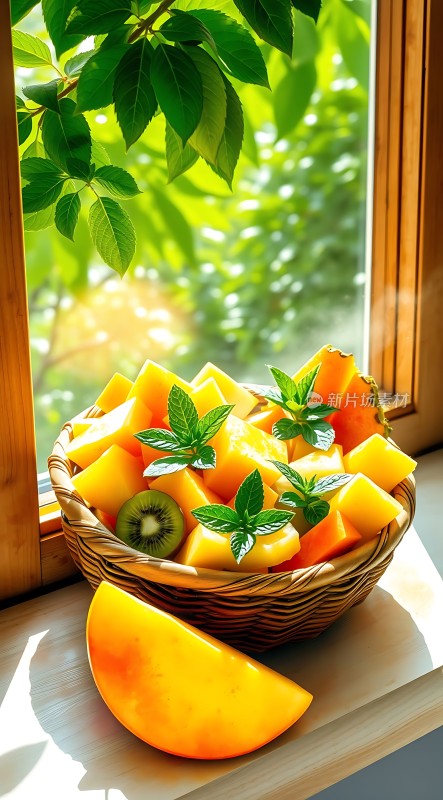 阳光下的水果拼盘