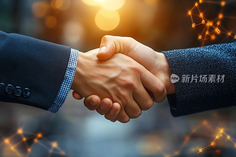 两人握手的商务场景