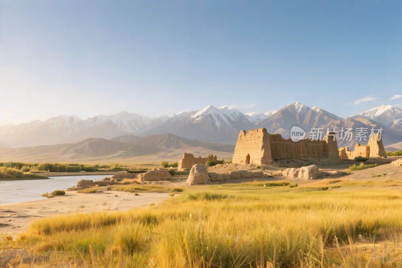 古代遗迹山水风光