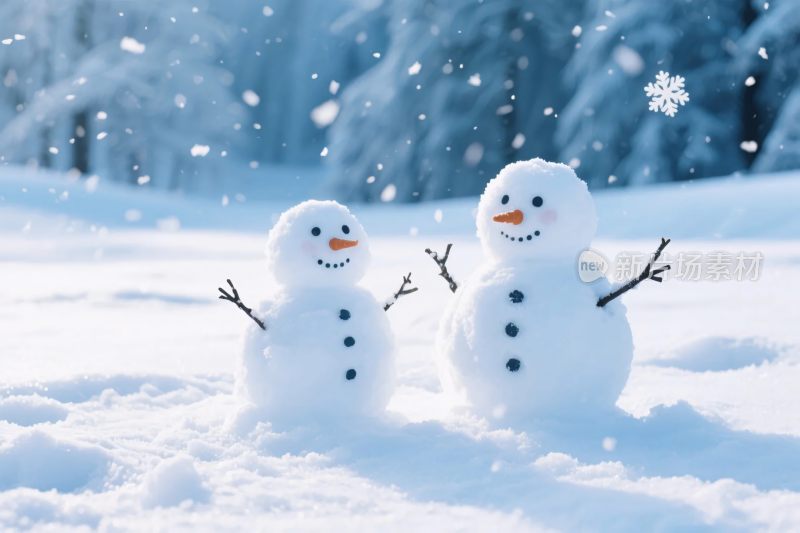 雪地雪人雪景