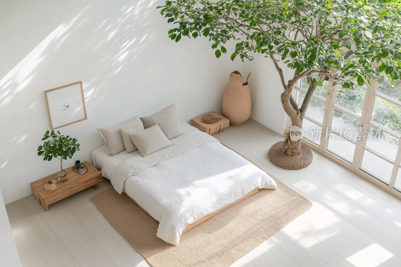 室内卧室绿植阳光温馨场景