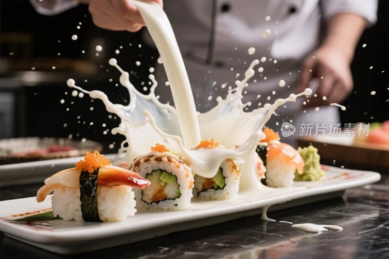 美食寿司制作瞬间