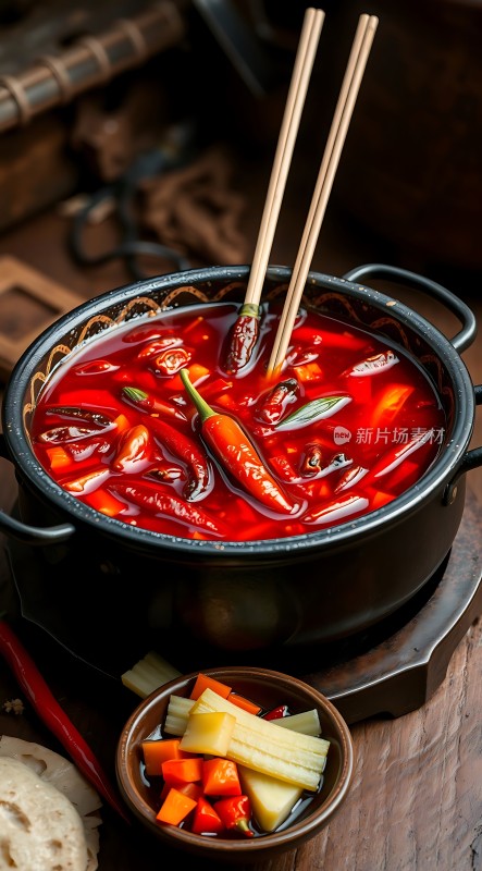 麻辣火锅香辣诱人食材丰富多样