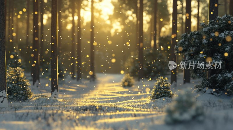 冬天树林冬季风景冬日雪景风光