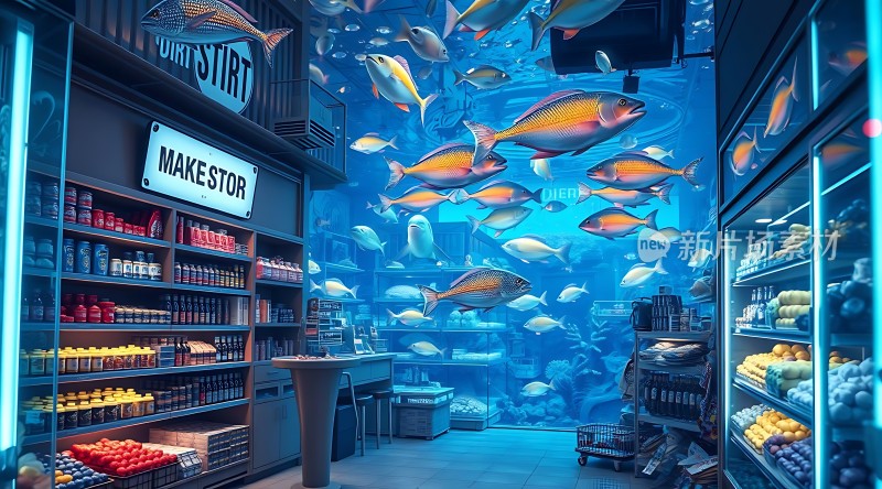 水下超市里的缤纷商品