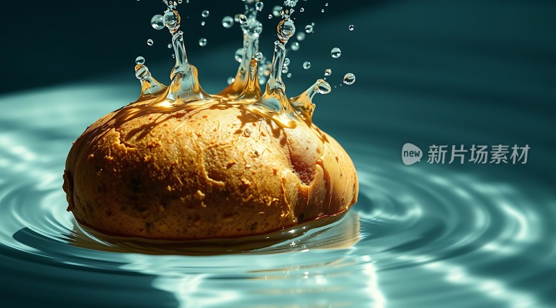 水花四溅面包入水