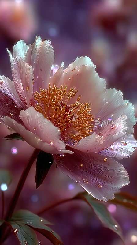 梦幻唯美的粉色花朵特写