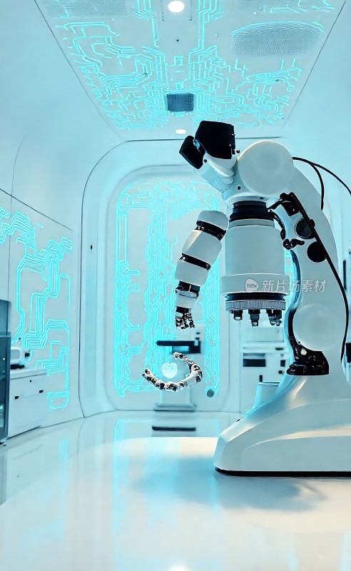 科技实验室中的智能机械臂操作精密仪器