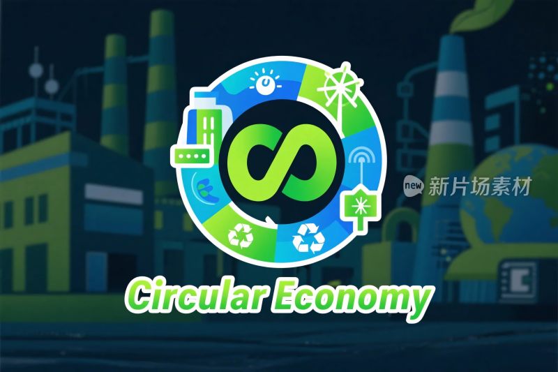 循环经济概念插画