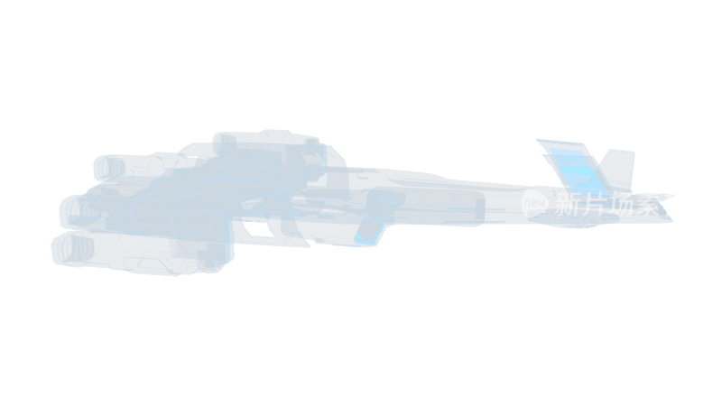 宇宙飞船5科幻透明网格线框机械机甲飞行器
